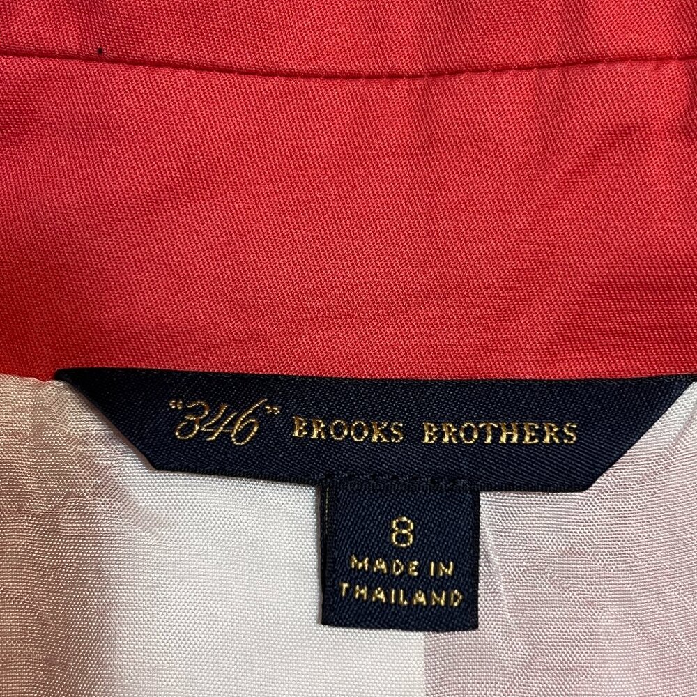 Brooks Brothers 346 Red Cotton Belted Short Trench Coat Size 8 - Picture 4 of 10